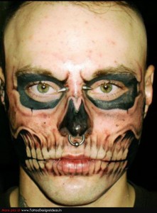 Skull on Face Tattoo