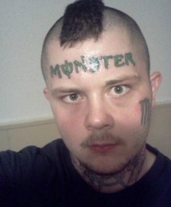 Monster Energy Face Tattoo