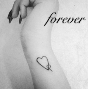 Heart Knot Tattoo on Wirst:  Forever in Love