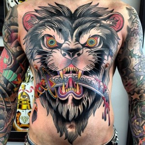 Mad Jaguar Tattoo on Chest