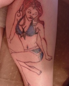 Bad Tattoo Mistake:  Bikini Girl