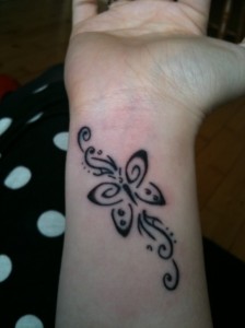 Cool Butterfly Wrist Tattoo