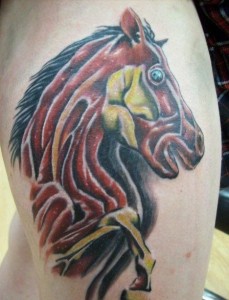 Cool Muscle Horse Head Tattoo