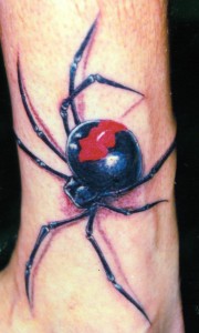 Cool Black Widow 3D Spider Tattoo