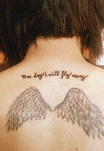 Wing Tattoo:  One Day I Will Fly Away