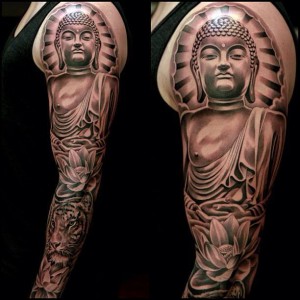 Buddha Meditation Sleeve Tattoo