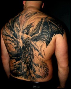 Crazy Demon Rising Tattoo