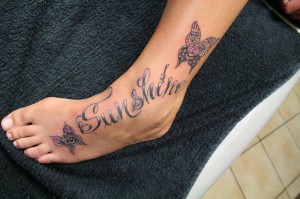 Cute Foot Sun Shine Tattoo