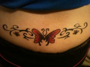 Cute Lower Back Butterfly Tattoo