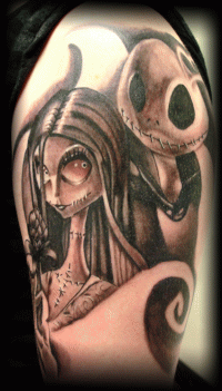 Jack and Sally Halloween Tattoos