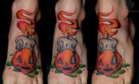 Cool Foot Halloween Tattoo