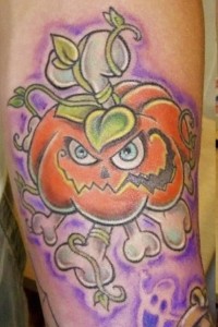 Cute Halloween Pumpkin Tattoo