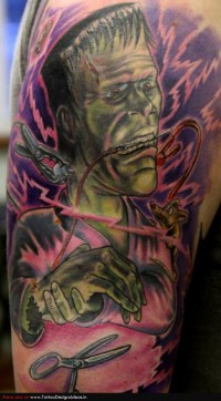 Cool Frankenstein Halloween Tattoo