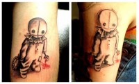 Cue Scary Rag Doll Tattoo