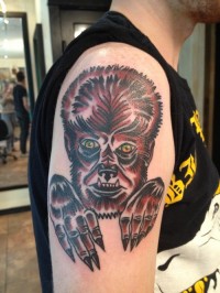 Werewolf monster tat on arm