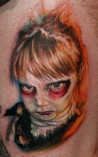 Cool Zombie Girl Tattoo