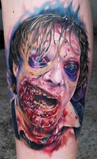 Awesome Halloween Zombie Tattoo