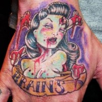 Betty Page Zombie Tattoo for Halloween