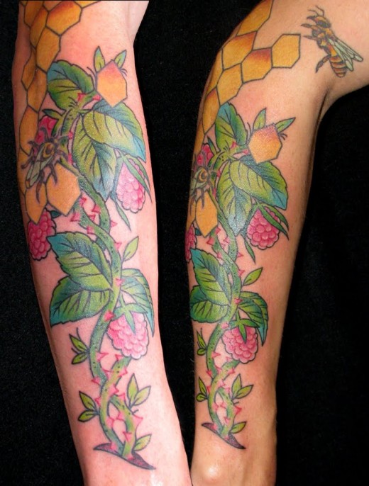 Raspberry vines tattoo